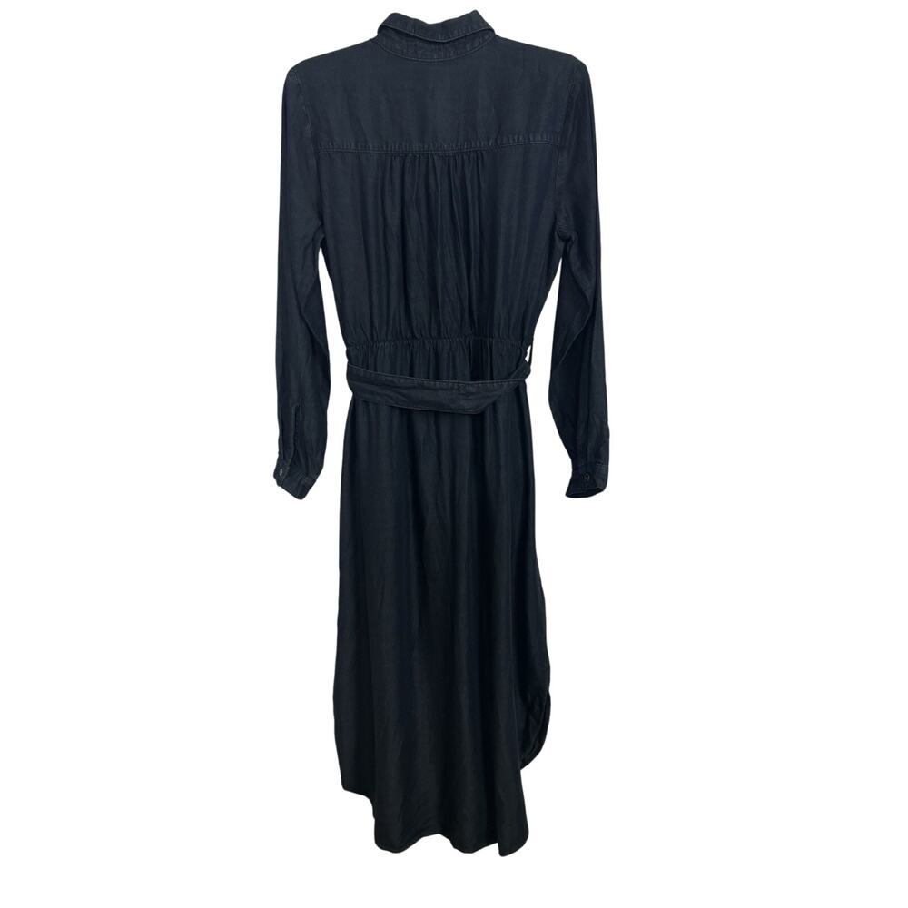Side Stitch Chambray Dark Wash Belted Shirt Dress Small Coastal Cowgirl Rodeo - Picture 2 of 9